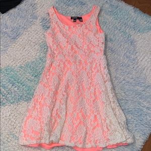Coral Lace Girls Dress